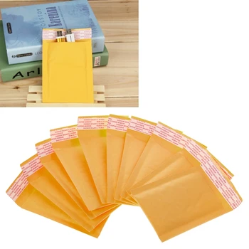 10 Db Kraft Buborék Leveleket Sárga Párnázott Levelezési Táskák Papír Szállítási Boríték