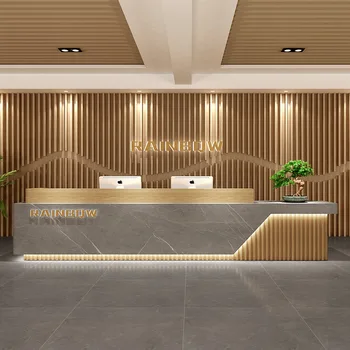 Számláló Európai Vétel Asztalok Dobogón Hivatal Luxus Kereskedelmi Vétel Íróasztalok, Számítógép Mostrador Recepcion Modern Bútorok
