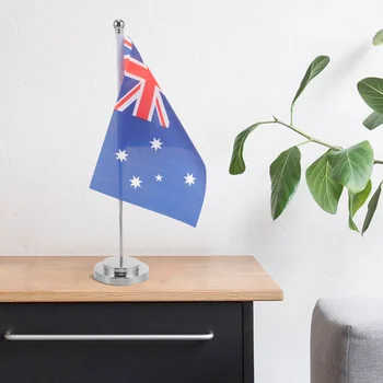 1 Állítsa az Asztali Ausztrál Zászló Irodai asztali Zászló Dekoráció Ország Zászló Dísze, Asztali Zászló állvánnyal
