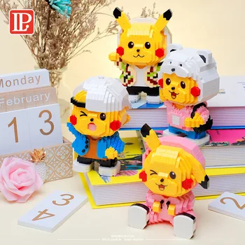 Pikachu Micro Építőkövei Divat, Öltözködés Pokemon Közgyűlés Cosplay Pikachu Mini Tégla Számok Játékok Gyerekeknek, Születésnapi Ajándék