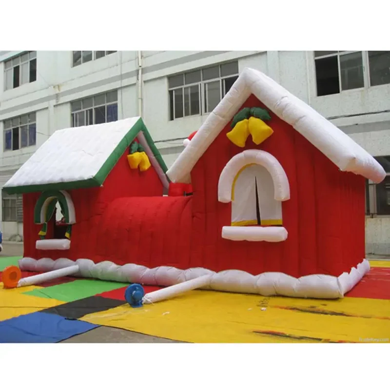 Felfújható Karácsonyi Ház Ünnepi ugrálóvár kültéri beltéri szórakoztató gyermekjátékok - 1