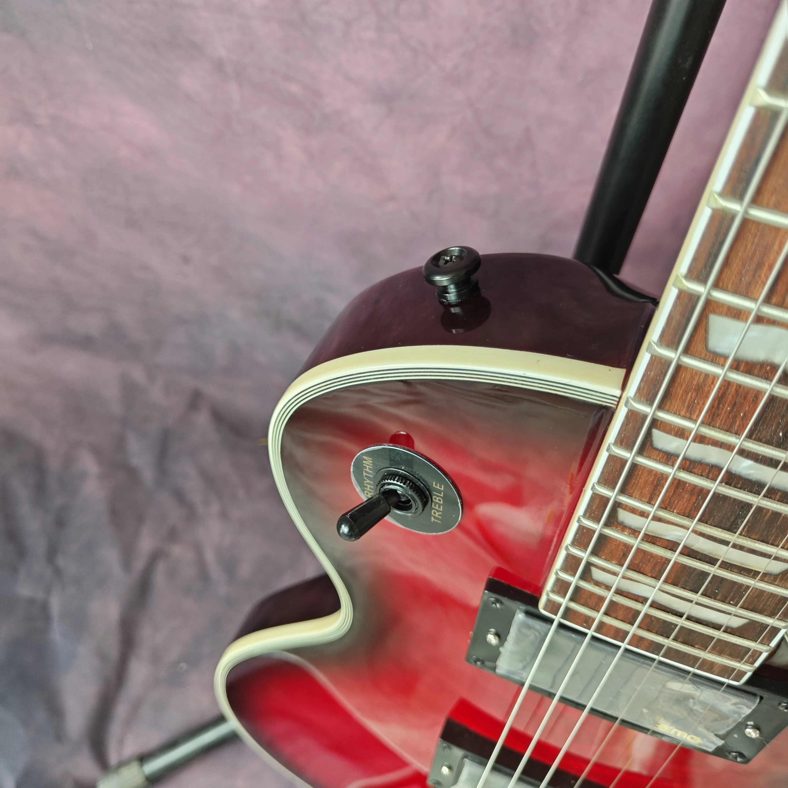 ESP vörös nagy virág elektromos gitár, bolyhos juhar top, barackvirág fa test, rózsa fa fingerboard, testreszabott gyári - 2