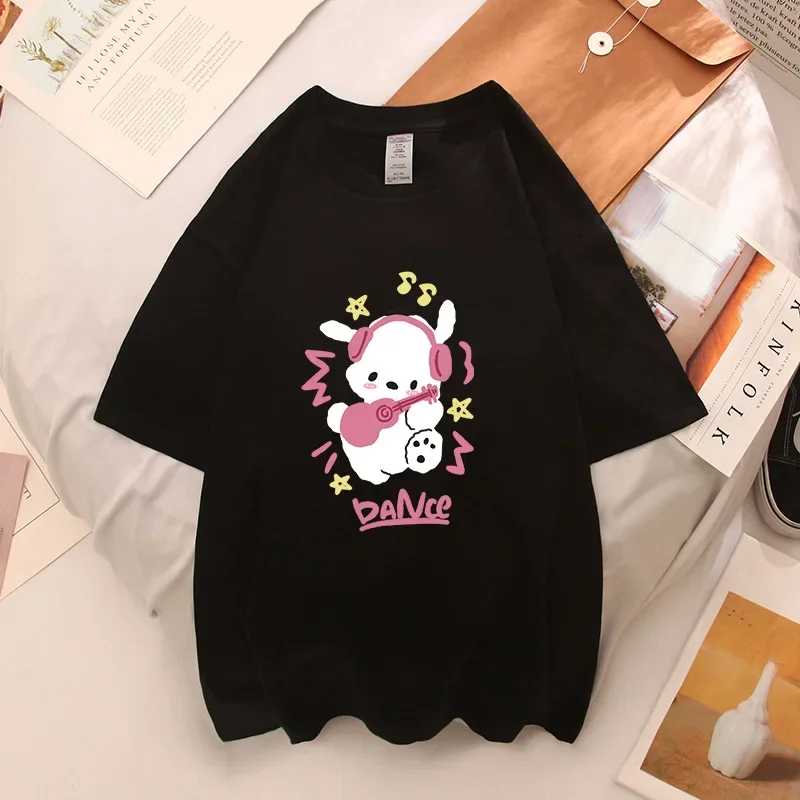 Japán Stílusú Aranyos Rabbit Női póló Y2k koreai Divat Blúz Harajuku Streetwear Maximum Aranyos Macska Nyomtatási Pár Ruházat - 2