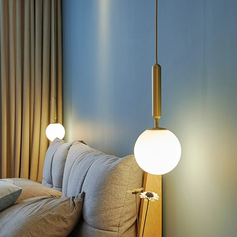 A Modern LED Üveg Labdát Lámpaernyő Arany Medál Fény Luxus Lógó Lámpák lámpák Étkező, Hálószoba Dekoráció Lámpa - 3