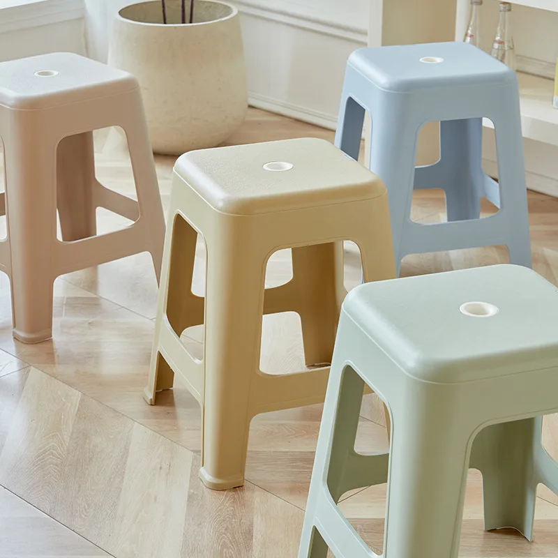 HH289 magas széklet gumi pad, egyszerű, halmozott, ház -vastag étkező asztal szék egyszerű műanyag szék szék széklet tér - 3