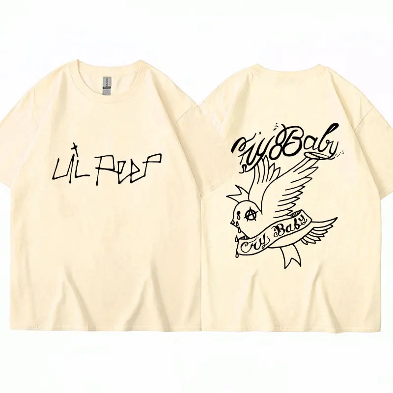 Rapper Lil Peep Baba Grafikus Póló Férfi Női Alkalmi Túlméretezett Pamut póló Divat Hip-Hop Rövid Ujjú Streetwear Y2k - 3