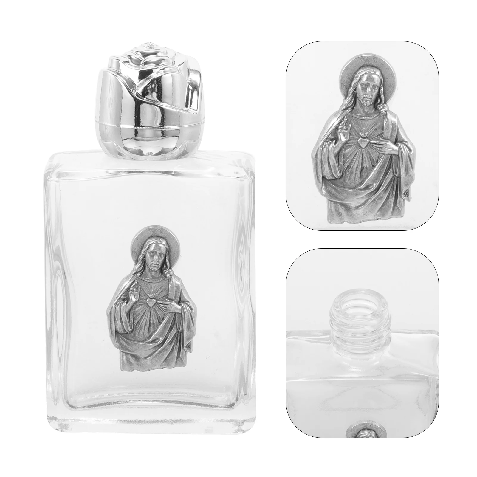 Üveg Egyház Parfüm Tartály Üveg Szentelt Víz Üveg Víz az Üres Konténerek Rose-zal Kap - 3