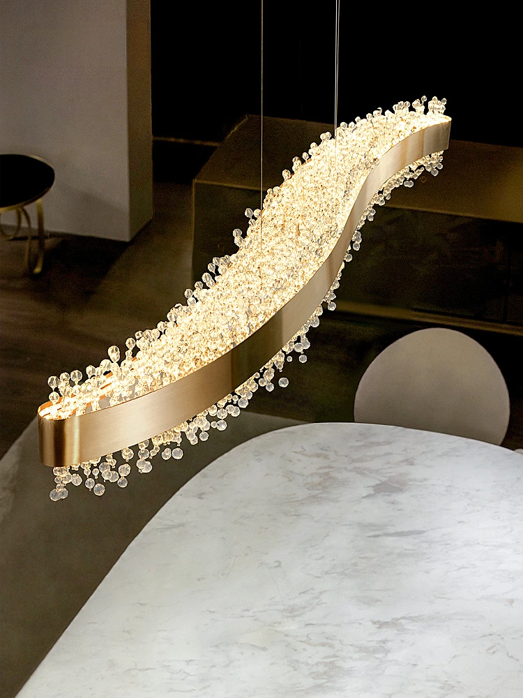 Luxus Lámpa Étterem Kristály Csillár Olasz Fény Luxus Étkező Asztal Lámpák Poszt-Modern Minimalista Kreatív Bár Étkezési - 4