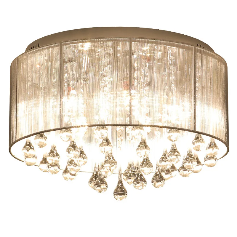 Modern, minimalista anyag mennyezeti lámpa, hálószoba kristály meleg kör kreatív, személyre szabott lámpatest - 4