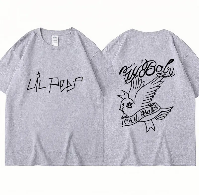 Rapper Lil Peep Baba Grafikus Póló Férfi Női Alkalmi Túlméretezett Pamut póló Divat Hip-Hop Rövid Ujjú Streetwear Y2k - 4