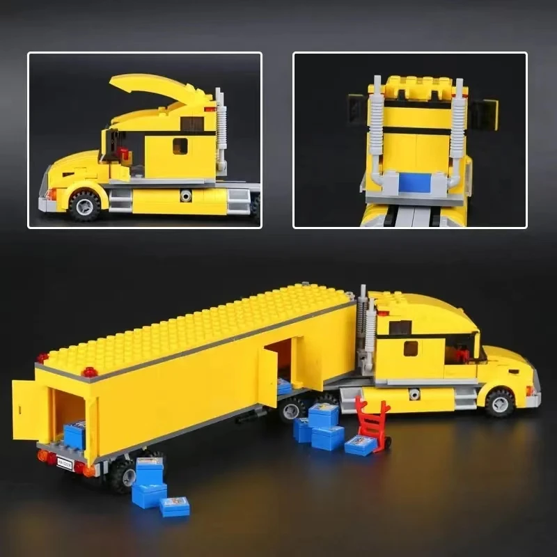 Város Műszaki Szállító Sárga Kamiont Kompatibilis 3221 Építőkövei Tégla Adatok Meghatározott Jármű Modell Gyermek Játék, Ajándék - 4