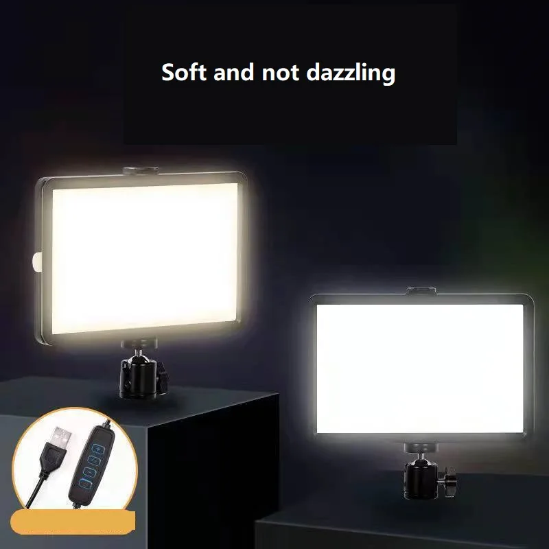 Új Média LED Videó Fény Színes Szűrők Szabályozható Töltse Lámpa Panel, Asztali Élő Streming Youtube Tiktok Webkamera töltse fény - 4