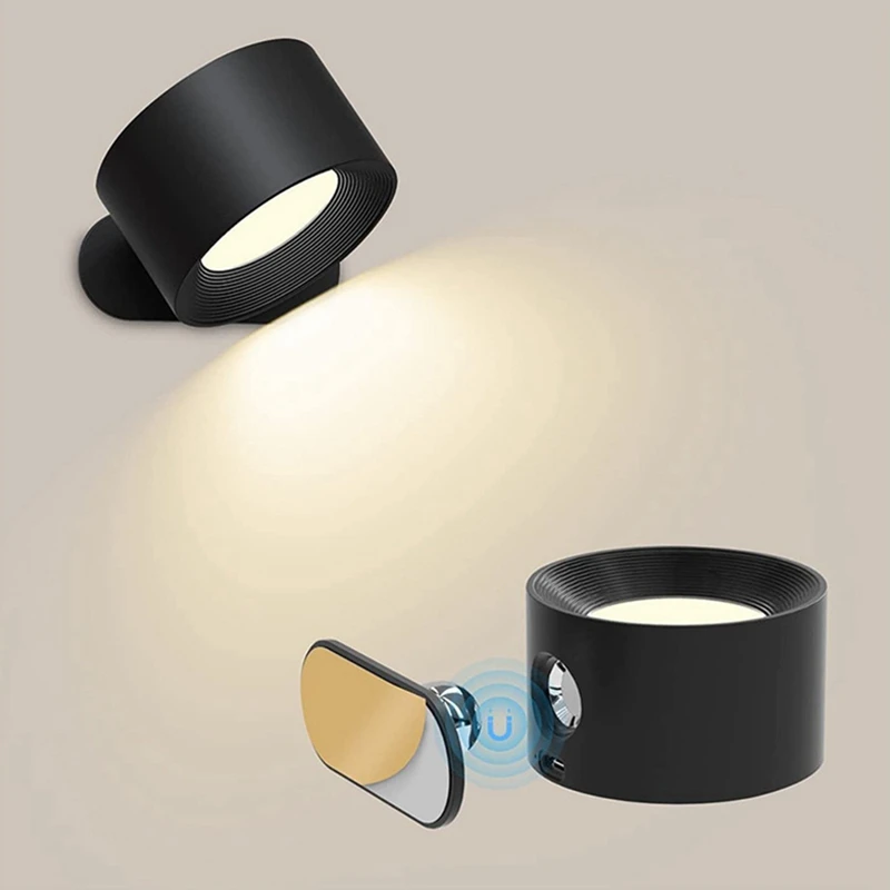 LED Fali Lámpa USB Újratölthető Távirányító, Vezeték nélküli Fali Gyertyatartó Fények Hálószoba Olvasó Lámpa - 5