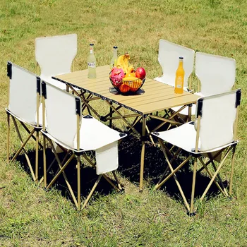 Hordozható Kültéri Camping Összecsukható szénacél Egg Roll Táblázat Utazási BQQ Tér Piknik Asztal