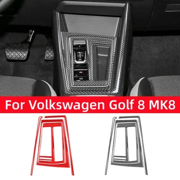 A Volkswagen Golf 8 MK8 2020 2021 Szénszálas Automatikus sebességváltás Panel Trim Matrica Dekoratív Keret Autó Belső Tartozékok