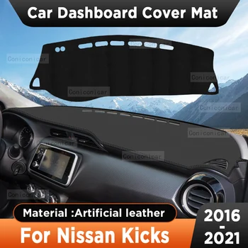 Autó Műszerfal Nap Árnyékba Borító Eszköz Asztal csúszásmentes Mesterséges Bőr Pad Mat Nissan Rúgások 2016-2021 2020 Tartozékok